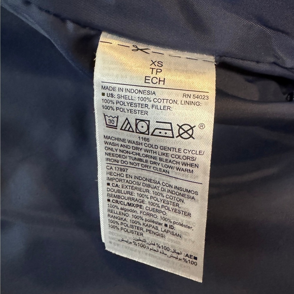 Old Navy Womens Quilted Chambray Jacket XS Blue Lightweight‎ Puffer Casual - Picture 11 of 11